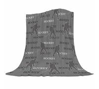Hockey Blanket for Boys, Ice Hockey Themed Grey Reversible Fleece Throw Blankets 40"x50", Ultra Soft Plush Blanket for Couch, Bed & Game Day, Cozy Hockey Gift for Kids, Teens & Hockey Players