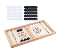 Hockey Board Game - Hockey Game With Wooden Slingshot | Double Player Puck Game Portable Interactive Hockey Games - Social Skills And Improve Hand Eye Coordination