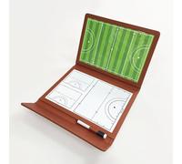 Hockey Coaching Board, Hockey Coaches Clipboard, with 2 Markers, Double-Sided Use, Foldable Design, Suitable for Training(Brown)