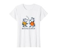 Hockey Drop the Puck, It's Game on! Value Graphic T-Shirt, Women, White, M