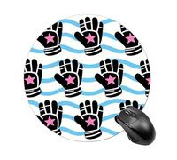 Hockey Elements Creative Patterned Mouse Pad, 7.8 Inch Portable Round Mouse Mat with Non-Slip Rubber Base & Smooth Surface, Waterproof Mousepad for Gaming Office & Home