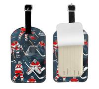 Hockey Elements Creative Patterned Print Bag Tags Stylish Luggage Tag 4.3 x 2.76 Inch Essential Travel Accessory Suitcases