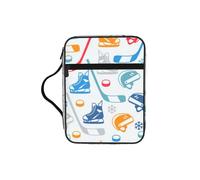 Hockey Elements Creative Patterned Print Bible Cover Case/Book Cover, Bible Case for Women Girls,with Handle Fits for Standard Size Bible