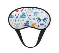 Hockey Elements Creative Patterned Print Blackout Sleep Mask - Side Sleeper Eye Cover, Soft Comfort, Perfect for Travel, Meditation