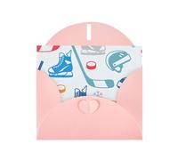 Hockey Elements Creative Patterned Print Blank Cards and Envelopes 5" x 6" for Wedding Birthday Invitations and All Occasions