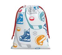 Hockey Elements Creative Patterned Print Gift Drawstring Bag Holiday Party Favors Birthday Daily Storage Office Home Decor