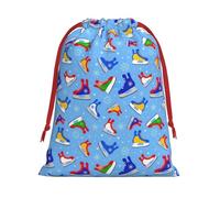 Hockey Elements Creative Patterned Print Gift Drawstring Bag Reusable Pouch Festive Decor Party Favor Daily Storage Sack