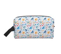 Hockey Elements Creative Patterned Print Large Capacity Travel Toiletry Bag Unisex Daily Storage Portable Cosmetic Pouch