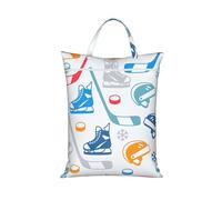Hockey Elements Creative Patterned Print Large Travel Laundry Bags,Washable Dirty Clothes Bags for Travel,Dry & Wet Use.