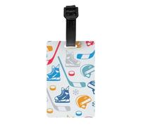 Hockey Elements Creative Patterned Print Luggage Tag Suitcases Identification Labels Set Travel Bag Backpack Suitcase Tags