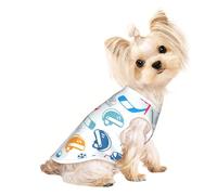 Hockey Elements Creative Patterned Print Pet T-Shirt Vest Soft Stretchy Apparel Wear Fashion Tank Top for Indoor Outdoor Use