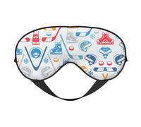 Hockey Elements Creative Patterned Print Satin Sleep Mask & Eye Mask | Deep Dream Sleep Masks for Women & Men | Soft Sleeping Eye Mask to Nourish Skin