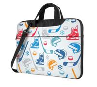 Hockey Elements Creative Patterned Print Structured Laptop Bag Oxford Cloth Briefcase Padded Shoulder Case