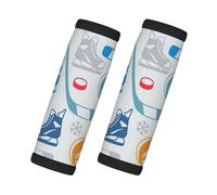 Hockey Elements Creative Patterned Print Travel Essentials Luggage Handle Wrap Grips 2 Packs Easy Identification Suitcases