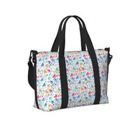 Hockey Elements Creative Patterned Print Travel Hand Bag Women Men Shoulder Strap Tote for Weekend Getaway Gym Vacation
