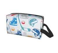 Hockey Elements Creative Patterned Print Travel Storage Bag for Men Women,Large Capacity Organizer Portable Toiletry Bag