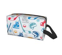Hockey Elements Creative Patterned Print Travel Storage Bag for Men Women,Large Capacity Organizer Portable Toiletry Bag
