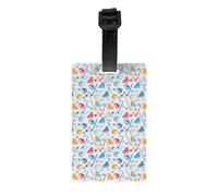 Hockey Elements Creative Patterned Print Waterproof Luggage Tags Suitcases Identification Labels Business Family Vacations
