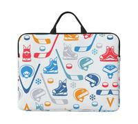 Hockey Elements Creative Patterned Printed 14 In Waterproof Laptop Case, Portable Handle, 600d Oxford Cloth Strong And Durable For Work Travel On Business