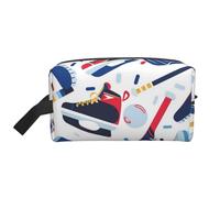 Hockey Elements Creative Patterned Printed Makeup Bag Travel Portable Cosmetic Bag Large Capacity Makeup Case Toiletry Handbag Organiser for Women
