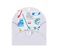 Hockey Elements Creative Patterned Printing Holiday Love Buckle Pearl Paper Envelopes Greeting Vertical Thinking Of You Cards 6 X 4 Inch