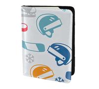 Hockey Elements Creative Patterned Printing Passport Holder, Travel Essentials,Card And Passport Anti Theft Wallet,Sized To Fit All Standard Passports
