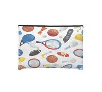 Hockey Elements Creative Patterned Reusable Paper Cosmetic Bag Waterproof & Lightweight for Travel, School & Daily Use Full-Print Design Women, Students, Eco-Conscious