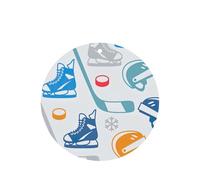 Hockey Elements Creative Patterned Round Car Air Fresheners Cards Set, Lavender Scent Hanging Air Freshener, 10/24 Pcs