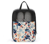 Hockey Elements Creative Patterned Shoe Bag Travel Shoe Organizer Water-Resistant Shoe Pouch with Zipper Sneaker Dust Bag, gray, One Size, Modern