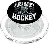Hockey Fan Just A Boy Who Loves Hockey Ice Skater Youth PopSockets PopGrip for MagSafe