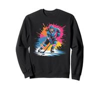 Hockey Girl Colorful Design Skater Female Ice Hockey Girls Sweatshirt