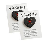 Hockey Heart Bag Hug, 2 Pack Motivational Ice Hockey Gift With Encouragement Card, Portable Ice Hockeys Incentive Thank You Card Sports Souvenir For Travel Wallet Bag Home Friends Family Holiday