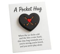 Hockey Heart Pocket Hug,Hockey Pocket Hug with Inspirational Message Card,Heart Shape Hockey Pocket Hug Encouragement Gift for Sports Enthusiasts & Friends