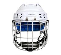 Hockey Helmet with Cage, Impact-Absorbing Ventilated Shell for Ice Rink