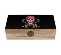 Hockey Is Life Wooden Storage Box Decorative Keepsake Boxes Jewelry Organizer Gifts with Hinged Lid