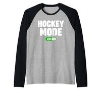 Hockey Mode On Raglan Baseball Tee