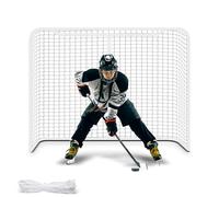 Hockey Net 54" 72" Replacement Goal Replacement Hockey Netting Goal for Outdoor Sports Street, Easy Attach Official Size, White with Rope(54")