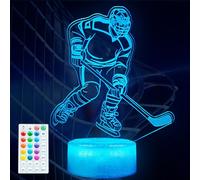 Hockey Night Light, Ice Hockey Gifts, Hockey 3D Lamp with Remote Control, 16 Colors Changing, RGB Flashing Mode, Timer and Dimmable for Birthday Xmas Cool Figurines Gifts for Room Decor Boys Girls