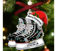 Hockey Ornament - Ice Hockey Ornaments for Christmas Tree for Players, Coach & Goalie - Shoes Hanging Decorations Boys, Men - 2 Layers Acrylic & Wood Xmas Ornaments 2025