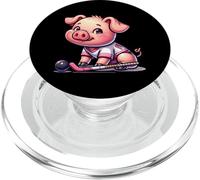 Hockey Pig With Stick And Ball H Team Mascot PopSockets PopGrip for MagSafe
