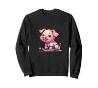 Hockey Pig With Stick And Ball H Team Mascot Sweatshirt