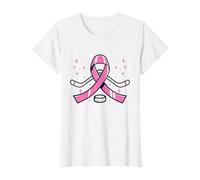 Hockey Pink Ribbon Breast Cancer Awareness Sport Lover T-Shirt