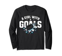 Hockey Player A Girl with Goals Women Girls Game Day Long Sleeve T-Shirt