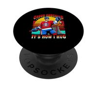 Hockey Player Cross Checking It's How I Hug Vintage Sport PopSockets Adhesive PopGrip