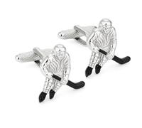 Hockey Player Cufflinks - Onyx Art CK582 Ice Hockey Novelty Gift In Premier Life Packaging