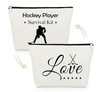 Hockey Player Gifts Hockey Lovers Gift Makeup Bag Inspirational Gifts for Women Field Hockey Gifts for Girls Cosmetic Bag Birthday Christmas Thanksgiving Gift for Hockey Teams Mom Coach Travel Pouch