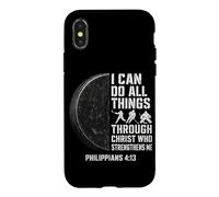 Hockey Player I Can Do All Things Through Christ Case for iPhone X/XS