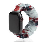 Hockey Player with Canada Flag Printed Scrunchie Watch Band Compatible with IWatch Soft Elastic Replacement Straps