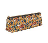 Hockey Print Triangular Pencil Case Large-Capacity Stationery Organizer Commute Supplies Pouch