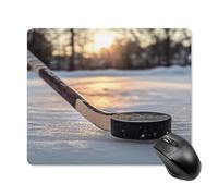 Hockey Puck And Stick Sliding Across The Ice Mouse Pad Square Mouse Mat Cute Mousepad